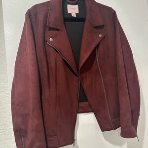 Old Navy Women's Deep Red Leather Jacket